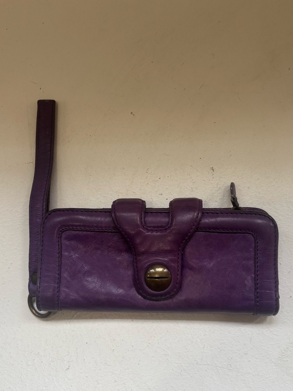 Gerard Darel wallet/wristlet in purple leather
